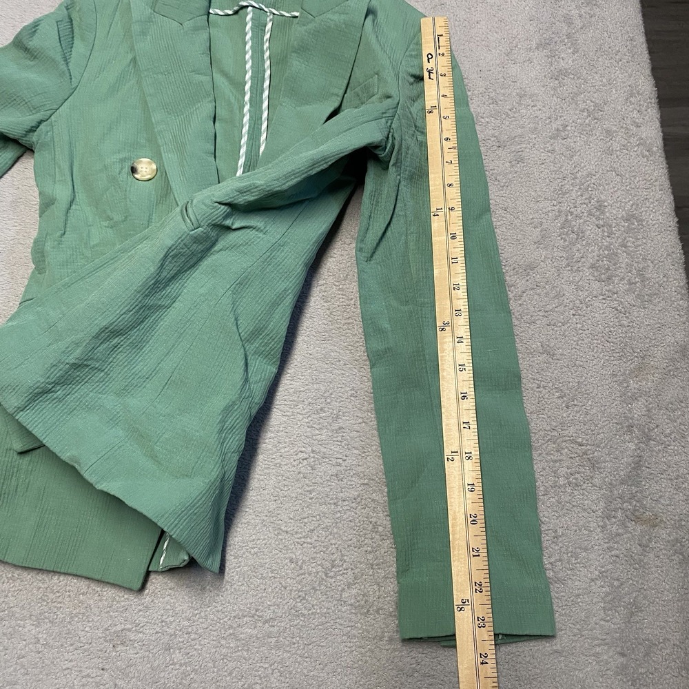 Veronica Beard Emsley Jacket Size 2 Agate Green Blazer Linen Blend Textured - Picture 6 of 11
